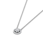 Load image into Gallery viewer, Daisy Pendant Necklace With Lab Grown Halo Diamond 14K Gold
