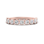 Load image into Gallery viewer, 9 Stone Lab Diamond Bezel Set Anniversary Ring For Women In 14K Rose Gold | Cuts &amp; Carat
