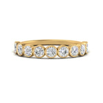 Load image into Gallery viewer, 9 Stone Lab Diamond Bezel Set Anniversary Ring For Women In 14K Yellow Gold | Cuts &amp; Carat
