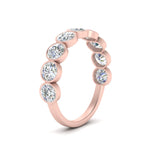 Load image into Gallery viewer, 9 Stone Lab Diamond Bezel Set Anniversary Ring For Women In 14K Rose Gold | Cuts &amp; Carat
