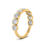 Load image into Gallery viewer, 9 Stone Lab Diamond Bezel Set Anniversary Ring For Women In 14K Yellow Gold | Cuts &amp; Carat
