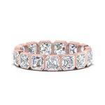 Load image into Gallery viewer, 2 Ctw To 4.50 Ctw Asscher Lab Diamond Bezel Set Eternity Ring 14K Gold
