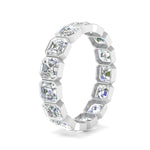 Load image into Gallery viewer, 2 Ctw To 4.50 Ctw Asscher Lab Diamond Bezel Set Eternity Ring 14K Gold
