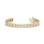 Load image into Gallery viewer, 2.50 To 12 Carat Lab Diamond Bezel Set Tennis Bracelet 14K Gold
