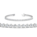 Load image into Gallery viewer, 2.50 To 12 Carat Lab Diamond Bezel Set Tennis Bracelet 14K Gold
