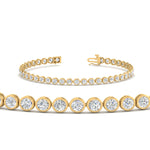 Load image into Gallery viewer, 2.50 To 12 Carat Lab Diamond Bezel Set Tennis Bracelet 14K Gold
