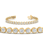 Load image into Gallery viewer, 2.50 To 12 Carat Lab Diamond Bezel Set Tennis Bracelet 14K Gold
