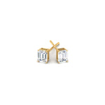 Load image into Gallery viewer, 1/2 To 5 Ctw Emerald Cut Basket Lab Diamond Stud Earring 14K Gold
