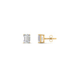 Load image into Gallery viewer, 1/2 To 5 Ctw Emerald Cut Basket Lab Diamond Stud Earring 14K Gold
