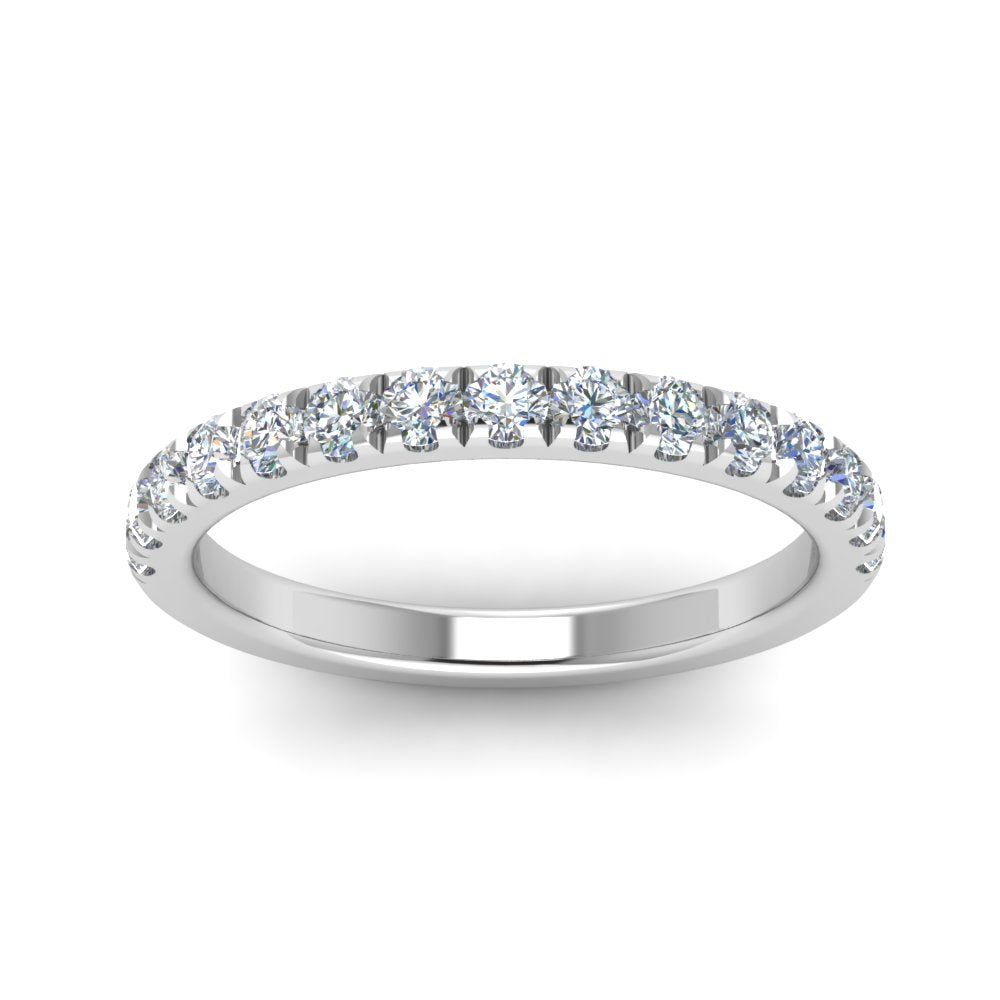 Half Eternity Scalloped Lab Diamond Ring 14K Gold