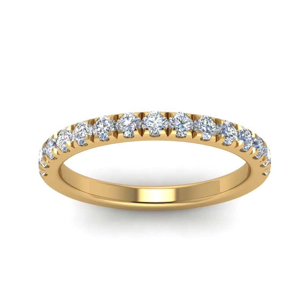 Half Eternity Scalloped Lab Diamond Ring 14K Gold