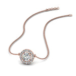 Load image into Gallery viewer, 0.50 Ctw Lab Diamond Halo Pendant Necklace For Women 14K Gold
