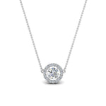 Load image into Gallery viewer, 0.50 Ctw Lab Diamond Halo Pendant Necklace For Women 14K Gold
