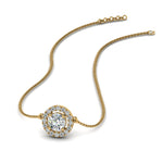 Load image into Gallery viewer, 0.50 Ctw Lab Diamond Halo Pendant Necklace For Women 14K Gold
