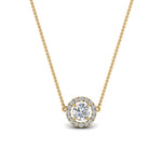 Load image into Gallery viewer, 0.50 Ctw Lab Diamond Halo Pendant Necklace For Women 14K Gold
