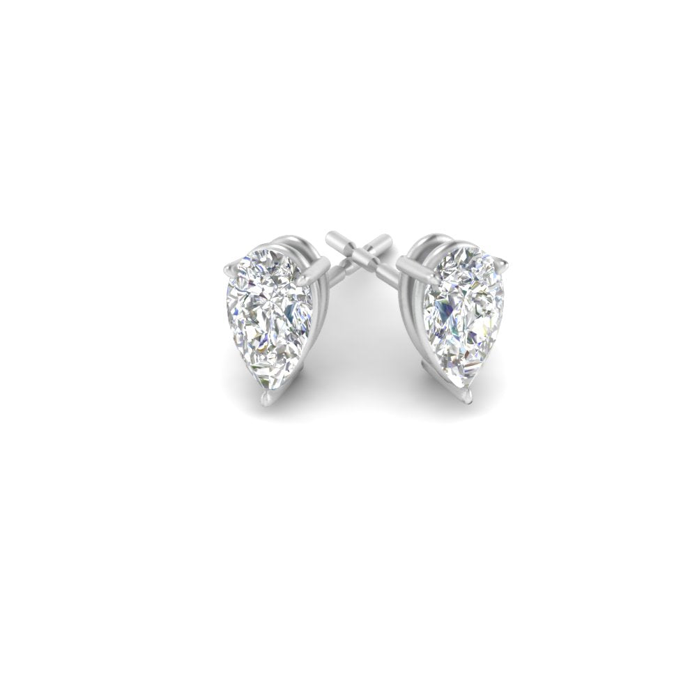 1/2-5 Carat Pear Shaped Lab Created Diamond Stud Earring For Women 14K Gold