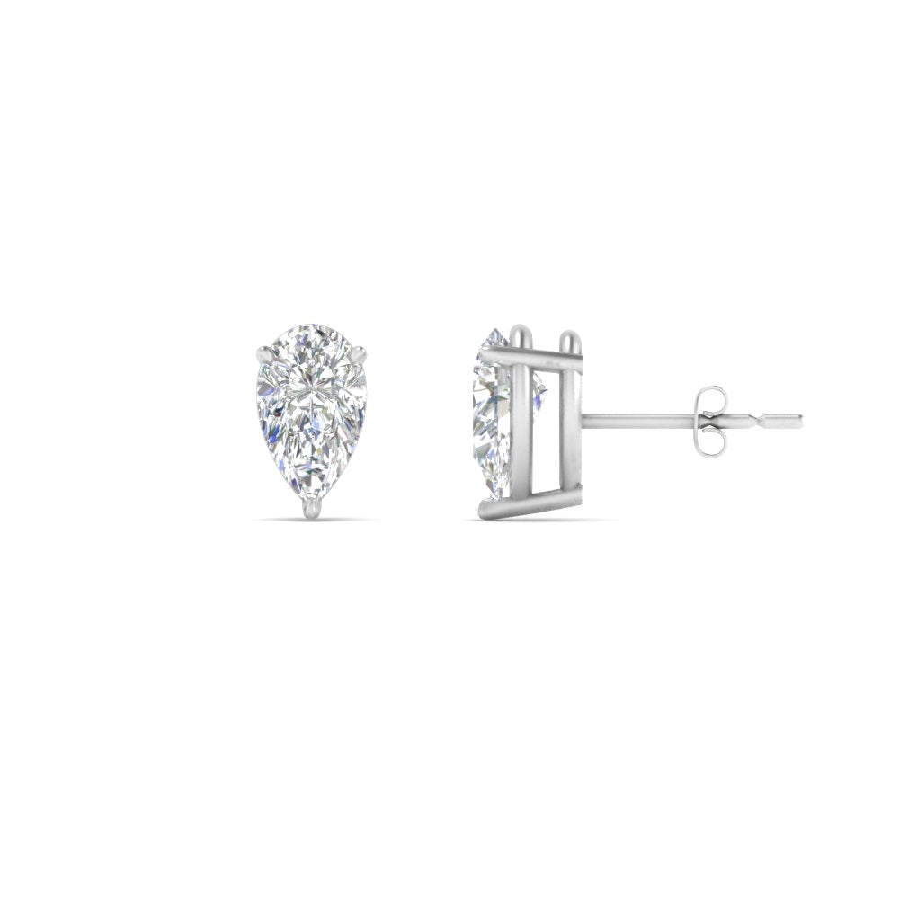 1/2-5 Carat Pear Shaped Lab Created Diamond Stud Earring For Women 14K Gold