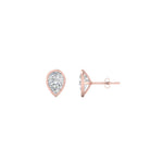 Load image into Gallery viewer, 0.50 To 5 Carat Lab Diamond Pear Stud Bezel Set Earring For Women 14K Gold
