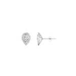 Load image into Gallery viewer, 0.50 To 5 Carat Lab Diamond Pear Stud Bezel Set Earring For Women 14K Gold
