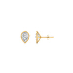 Load image into Gallery viewer, 0.50 To 5 Carat Lab Diamond Pear Stud Bezel Set Earring For Women 14K Gold
