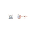 Load image into Gallery viewer, 0.50 To 5 Carat Princess Cut Lab Created Diamond Stud Earring For Women 14K Gold
