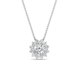 Load image into Gallery viewer, 0.75 Carat Lab Diamond Solitaire Halo Pendant 14K Gold
