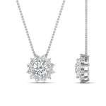 Load image into Gallery viewer, 0.75 Carat Lab Diamond Solitaire Halo Pendant 14K Gold
