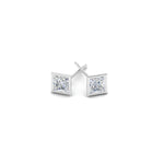 Load image into Gallery viewer, 0.50 To 5 Carat Lab Diamond Square Stud Bezel Set Earring For Women 14K Gold
