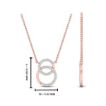 Load image into Gallery viewer, Circle Double Lab Diamond Pendant Necklace For Women 14K Gold
