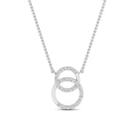 Load image into Gallery viewer, Circle Double Lab Diamond Pendant Necklace For Women 14K Gold
