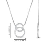 Load image into Gallery viewer, Circle Double Lab Diamond Pendant Necklace For Women 14K Gold
