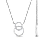 Load image into Gallery viewer, Circle Double Lab Diamond Pendant Necklace For Women 14K Gold
