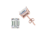 Load image into Gallery viewer, 1/2 To 5 Ctw Emerald Cut Basket Lab Diamond Stud Earring 14K Gold
