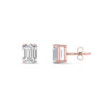 Load image into Gallery viewer, 1/2 To 5 Ctw Emerald Cut Basket Lab Diamond Stud Earring 14K Gold
