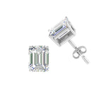 Load image into Gallery viewer, 1/2 To 5 Ctw Emerald Cut Basket Lab Diamond Stud Earring 14K Gold
