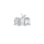 Load image into Gallery viewer, 1/2 To 5 Ctw Emerald Cut Basket Lab Diamond Stud Earring 14K Gold
