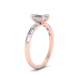 Load image into Gallery viewer, Lab Grown Emerald Cut Diamond Halo Engagement Rings 14K Rose Gold
