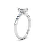 Load image into Gallery viewer, Lab Grown Emerald Cut Diamond Halo Engagement Rings 14K White Gold
