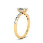 Load image into Gallery viewer, Lab Grown Emerald Cut Diamond Halo Engagement Rings 14K Yellow Gold
