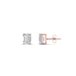 Load image into Gallery viewer, 1/2 To 5 Ctw Emerald Cut Basket Lab Diamond Stud Earring 14K Gold
