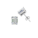 Load image into Gallery viewer, 1/2 To 5 Ctw Emerald Cut Basket Lab Diamond Stud Earring 14K Gold
