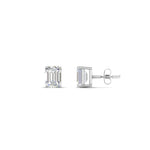 Load image into Gallery viewer, 1/2 To 5 Ctw Emerald Cut Basket Lab Diamond Stud Earring 14K Gold
