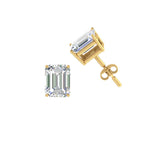 Load image into Gallery viewer, 1/2 To 5 Ctw Emerald Cut Basket Lab Diamond Stud Earring 14K Gold
