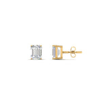 Load image into Gallery viewer, 1/2 To 5 Ctw Emerald Cut Basket Lab Diamond Stud Earring 14K Gold
