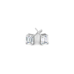 Load image into Gallery viewer, 1/2 To 5 Ctw Emerald Cut Basket Lab Diamond Stud Earring 14K Gold
