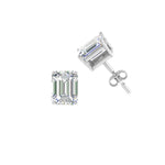 Load image into Gallery viewer, 1/2 To 5 Ctw Emerald Cut Basket Lab Diamond Stud Earring 14K Gold
