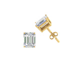 Load image into Gallery viewer, 1/2 To 5 Ctw Emerald Cut Basket Lab Diamond Stud Earring 14K Gold
