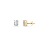 Load image into Gallery viewer, 1/2 To 5 Ctw Emerald Cut Basket Lab Diamond Stud Earring 14K Gold
