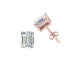 Load image into Gallery viewer, 1/2 To 5 Ctw Emerald Cut Basket Lab Diamond Stud Earring 14K Gold
