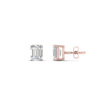 Load image into Gallery viewer, 1/2 To 5 Ctw Emerald Cut Basket Lab Diamond Stud Earring 14K Gold
